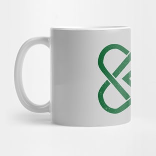 Vintage Celtic Knot Heart - St Patricks - Dark Green Mug